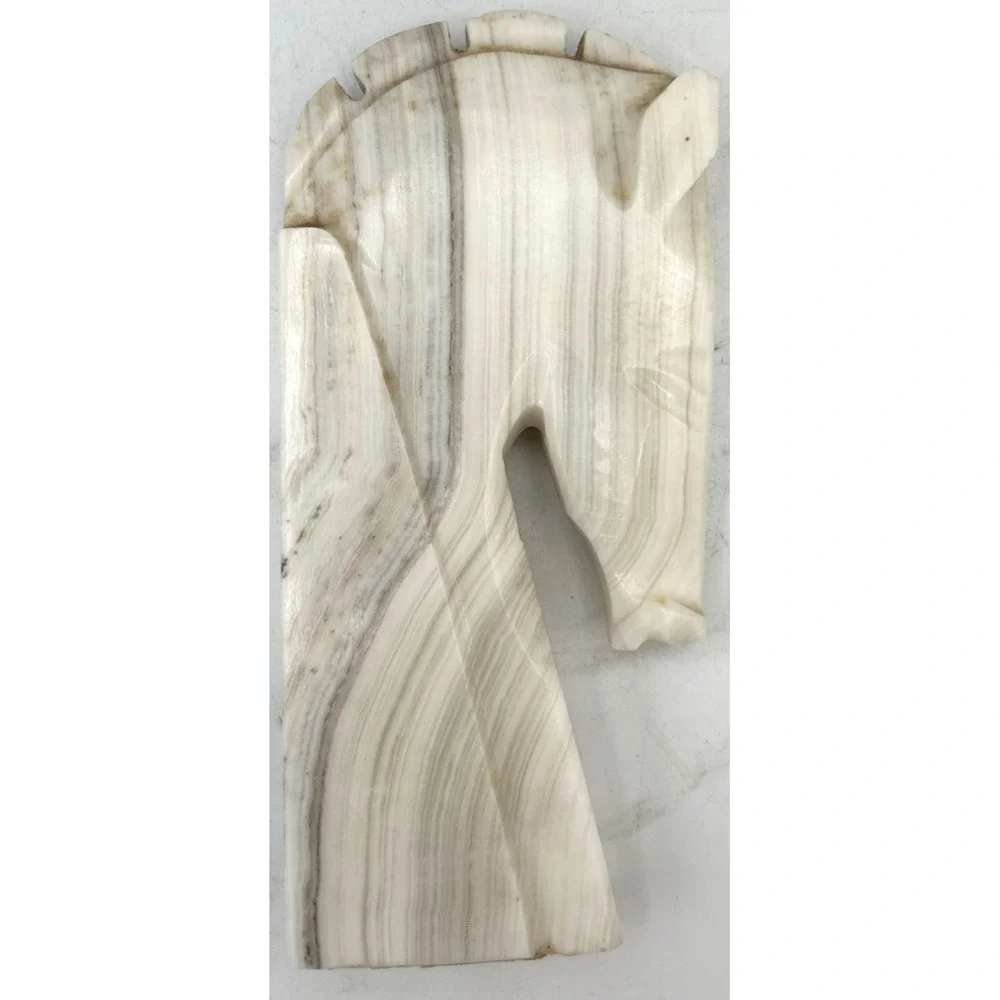 Hand Carved Onyx Horse Head Figure Missing Bottom MCM Aprox‎ 8 Inches